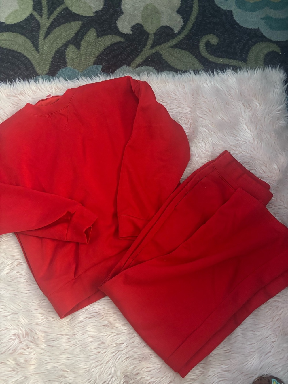 Red Women's Sweatshirt and Jogger Set